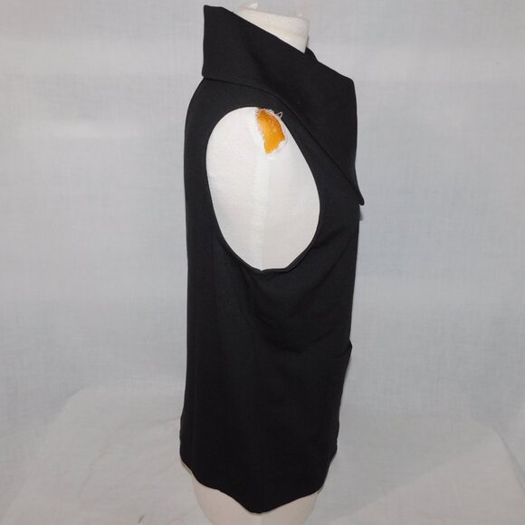 LIV by Habitat Womens Small Black Ponte Knit BROOKLYN Asymmetrical Vest - Picture 10 of 11
